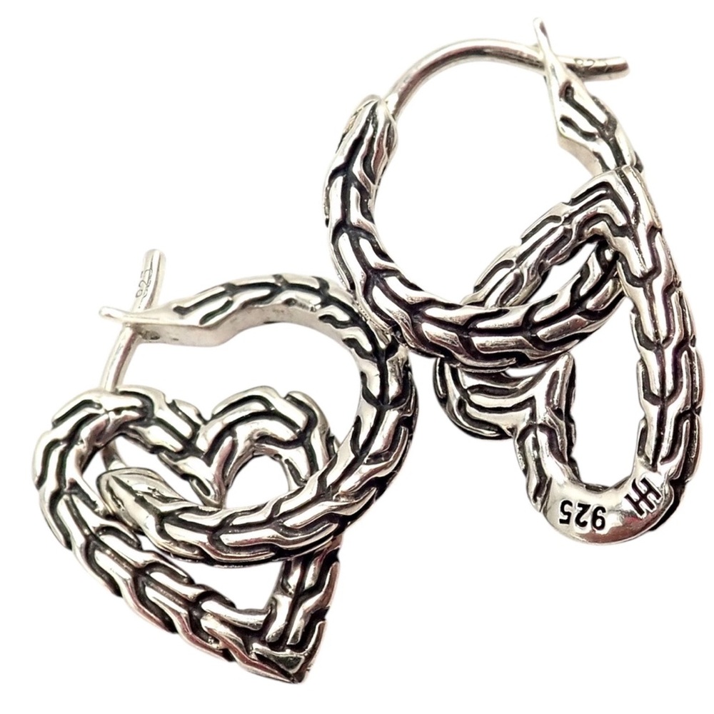 Authentic! John Hardy Silver Manah Heart Earrings